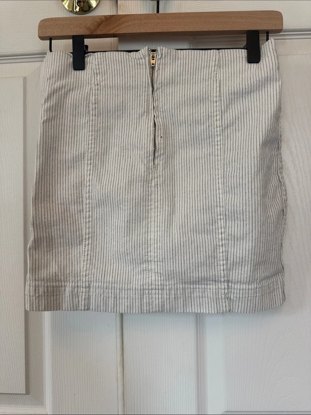 Striped White Mini Skirt